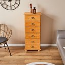 Ver imagem 2 de Cômoda Madeira Maciça 6 Gavetas Colmar Mel Idimex