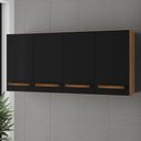 Ver imagem 2 de Armario Aereo 4p 120 Cm Mara Savana Preto Mobbs