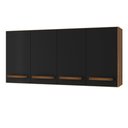 Ver imagem 1 de Armario Aereo 4p 120 Cm Mara Savana Preto Mobbs
