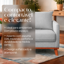 Ver imagem 3 de Poltrona em Bouclé Confortável Cinza Orgânica Decorativa com Almofada Sala