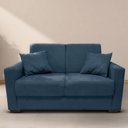 Ver imagem 1 de Sofá Estofado 2 Lugares Sala Estar Recepção Natália Suede Cor:azul Marinho