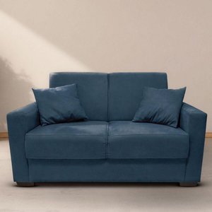 Sofá Estofado 2 Lugares Sala Estar Recepção Natália Suede Cor:azul Marinho