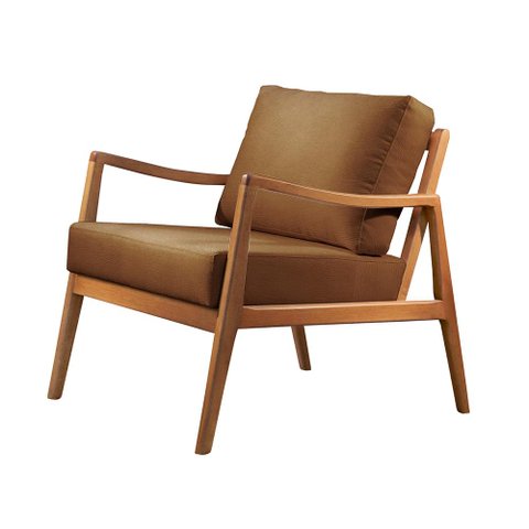 Poltrona Giulia Luxo Madeira Maciça Castellar Móbile Corino Caramelo