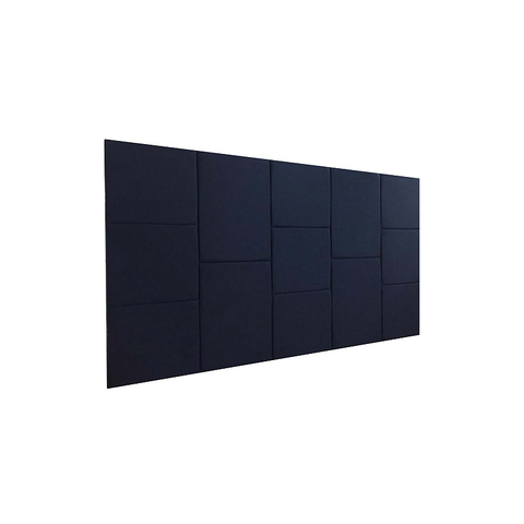 Cabeceira Estofada Queen 13 Blocos Não É Segredo Suede Liso Azul Marinho 160x60