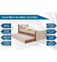 Ver imagem 6 de Bicama Infantil Solteiro 100% MDF Bibox com Cama Auxiliar:Faura/Nature/Off White