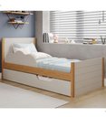 Ver imagem 1 de Bicama Infantil Solteiro 100% MDF Bibox com Cama Auxiliar:Faura/Nature/Off White