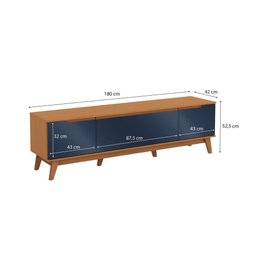 Rack Kappesberg 3 Portas Canela/azul Profundo 180cm - 3