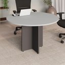 Ver imagem 1 de Mesa Corporativa Circular 120 cm X 120 cm Pés Painel com Regulagem de Altura para 4 a 6 Pessoas F5