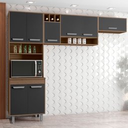 Cozinha Compacta Paneleiro e Aéreo Barcelona - Poliman Móveis - 2