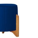 Ver imagem 2 de Puff Jade Pés de Madeira Suede: Azul Marinho