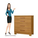 Ver imagem 4 de Cômoda para Quarto 4 Gavetas 90,4cm com Organizador de Jóias Dakota Marrom/Carvalho Americano