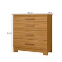 Ver imagem 3 de Cômoda para Quarto 4 Gavetas 90,4cm com Organizador de Jóias Dakota Marrom/Carvalho Americano