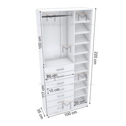 MÓDULO CLOSET M180.2021.B (SAPATEIRA E GAVETEIRO) MUNDI MOVEIS - 2
