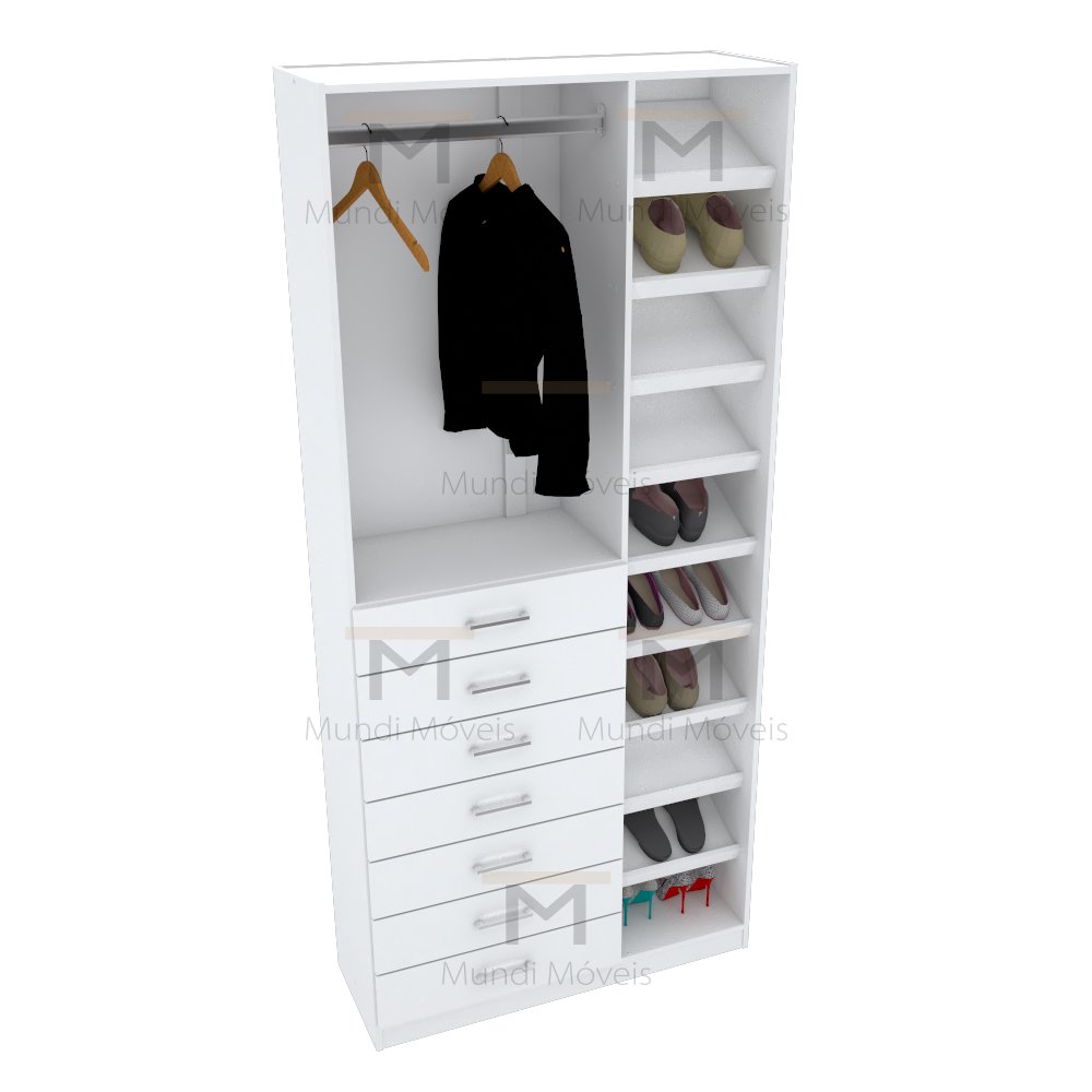 MÓDULO CLOSET M180.2021.B (SAPATEIRA E GAVETEIRO) MUNDI MOVEIS - 6