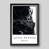 Quadro Mapa Joa?o Pessoa - 30x20cm - Moldura Padrão Preto - 1