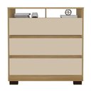 Ver imagem 1 de Cômoda para Quarto 3 Gavetas 90cm Califórnia Carvalho Off White Incorplac