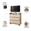 Ver imagem 3 de Cômoda para Quarto 3 Gavetas 90cm Califórnia Carvalho Off White Incorplac