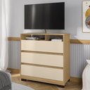 Ver imagem 4 de Cômoda para Quarto 3 Gavetas 90cm Califórnia Carvalho Off White Incorplac
