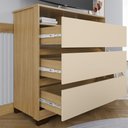 Ver mais imagens de Cômoda para Quarto 3 Gavetas 90cm Califórnia Carvalho Off White Incorplac