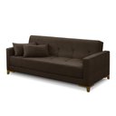 Ver imagem 2 de Sofá Cama 3 Lugares 2,00m Agnes Suede Marrom Adonai Estofados