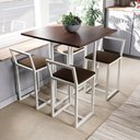 Ver imagem 1 de Conjunto Mesa Imbuia 4 Cadeiras Pequena Estofado Industrial White