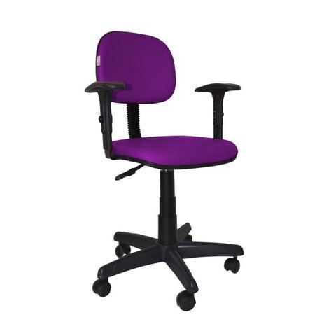 Cadeira Secretaria Bolt com Braco Regulavel - Couro Sintetico Corano - Roxo