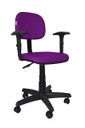 Ver imagem 1 de Cadeira Secretaria Bolt com Braco Regulavel - Couro Sintetico Corano - Roxo