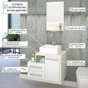 Ver imagem 6 de Gabinete para Banheiro 1 Porta 2 Gavetas 1 Cuba Q35 e Espelheira Legno 651W Espresso Móveis Branco