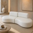 Ver imagem 5 de Sofá 200cm Luxo Sala Virginia 2 Lugares Corino Modena: Branco