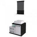 Ver imagem 2 de Gabinete para Banheiro 1 Porta 2 Gavetas 1 Cuba Q35 e Espelheira Legno 651W Espresso Móveis Branco