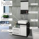 Ver imagem 5 de Gabinete para Banheiro 1 Porta 2 Gavetas 1 Cuba Q35 e Espelheira Legno 651W Espresso Móveis Branco