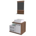 Ver imagem 2 de Gabinete para Banheiro 1 Porta 2 Gavetas 1 Cuba Q35 e Espelheira Legno 651W Espresso Móveis Branco