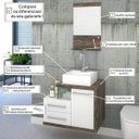 Ver imagem 5 de Gabinete para Banheiro 1 Porta 2 Gavetas 1 Cuba Q35 e Espelheira Legno 651W Espresso Móveis Branco