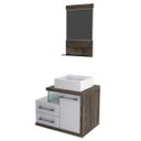 Ver imagem 2 de Gabinete para Banheiro 1 Porta 2 Gavetas 1 Cuba Q35 e Espelheira Legno 651W Espresso Móveis Branco