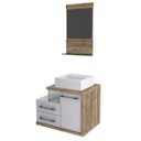 Ver imagem 2 de Gabinete para Banheiro 1 Porta 2 Gavetas 1 Cuba Q35 e Espelheira Legno 651W Espresso Móveis Branco