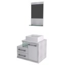 Ver imagem 2 de Gabinete para Banheiro 1 Porta 2 Gavetas 1 Cuba Q35 e Espelheira Legno 651W Espresso Móveis Branco