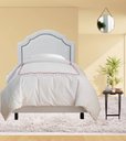 Ver imagem 1 de Cabeceira Luxo Cama Box Solteiro Cinza Corino com Tachas