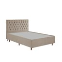 Ver imagem 4 de Kit Cama Box Casal e Cabeceira em Madeira Maciça Estofada Espresso Móveis Bege/Linho