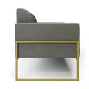 Ver imagem 4 de Sofá Namoradeira Base Industrial Alta Dourado Marisa Suede D03 - D’Rossi Grafite