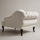 Ver imagem 4 de Chaise Recamier 150 Cmem Veludo Pés Luis Xv Capitonê de Luxo