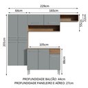Ver imagem 4 de Armário de Cozinha Completa 229cm Rustic/Cinza Emilly Fit Madesa