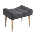 Ver imagem 1 de Puff banqueta retangular cinza escuro pé palito com detalhe em costura