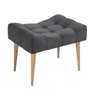 Puff banqueta retangular cinza escuro pé palito com detalhe em costura - 1