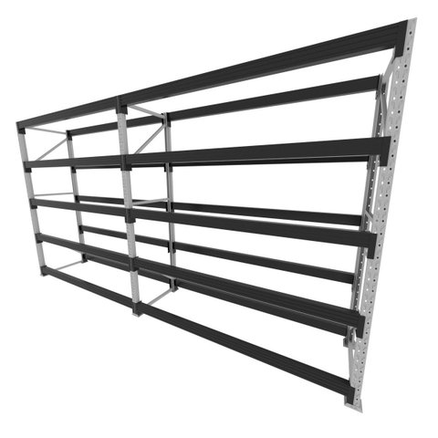 Mini Porta Pallet 200 Kg por Nivel Inicial + Continuação com 5 Niveis Preto com sem Mdf