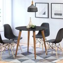 Ver imagem 1 de Mesa Sala de Jantar Veneza Redonda Tampo com Vidro 90x90cm
