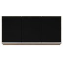 Ver imagem 5 de Armário Aéreo 120cm 3 Portas Virgínia Castanho/Preto - Lumil Móveis