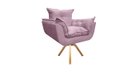 Ver imagem 1 de Poltrona Decorativa Opala Base Giratória Suede Rosé Mz Decor