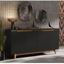 Ver imagem 1 de Aparador Buffet Sala Flow 4 Portas com Pés de Madeira - Rede Móveis