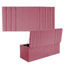 Ver imagem 1 de Kit Painel Cabeceira E Calçadeira Baú 140cm Casal Rosa Bebê