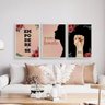 Kit 3 Quadros Feministas Empodere-se 45x34cm - com vidro:Madeira branca - 2